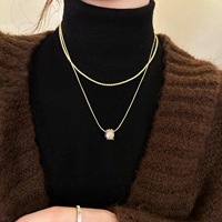 Двухслойное легкое роскошное металлическое колье [золото]