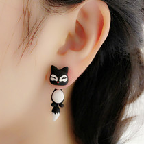 Korean creative personality fashion exaggerated cartoon animal bow cat ear stud earrings earrings earrings hanging earrings earrings women