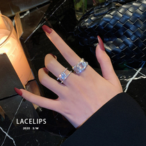 LACELIPS advanced sense light luxury micro-inlay zircon ring net Red fashion personality opening index finger ring female