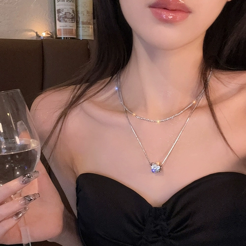 Двойное металлическое ожерелье 2025 Новое нишевое легкое роскошное роскошное высококачественные ключицы и реформирование шеи темперамента 𫔀 𫔀