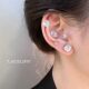 S925 sterling silver earrings women's zircon super flash earrings women's niche high-end feeling ear piercing free cochlea small ear bone nails