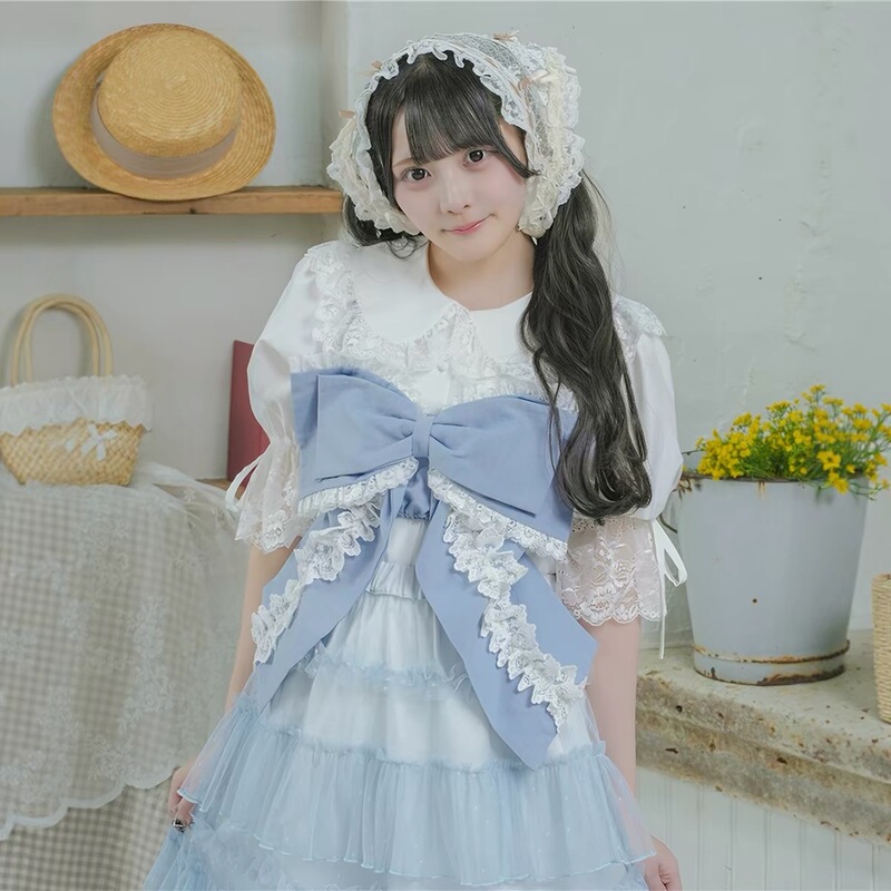 Japanese Style New Arrival Sweet and Fresh Lace Trim Bow Strapless Camisole for Women