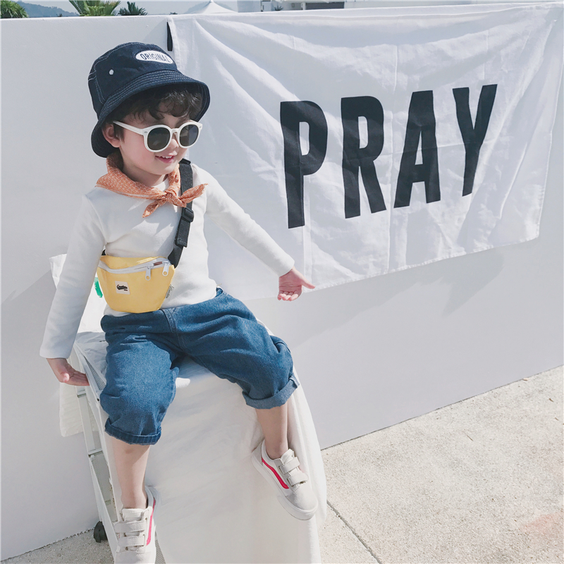 Mùa thu 2018 phong cách mới chàng trai và cô gái Hàn Quốc quần denim bé trai quần cà rốt trẻ em cotton rộng thoi trang tre em