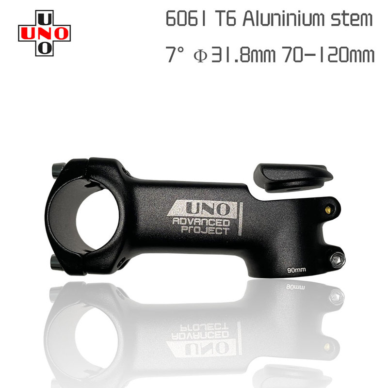 Uno Mountain Road Bike Stem 3D Aluminum Alloy One-Piece Forged 7 ° Square Vertical Pipe with Cover 31.8mm Uno Mountain Road Bike Stem 3D Aluminum Alloy One-Piece Forged 7 ° Square Vertical Pipe with Cover 31.8mm