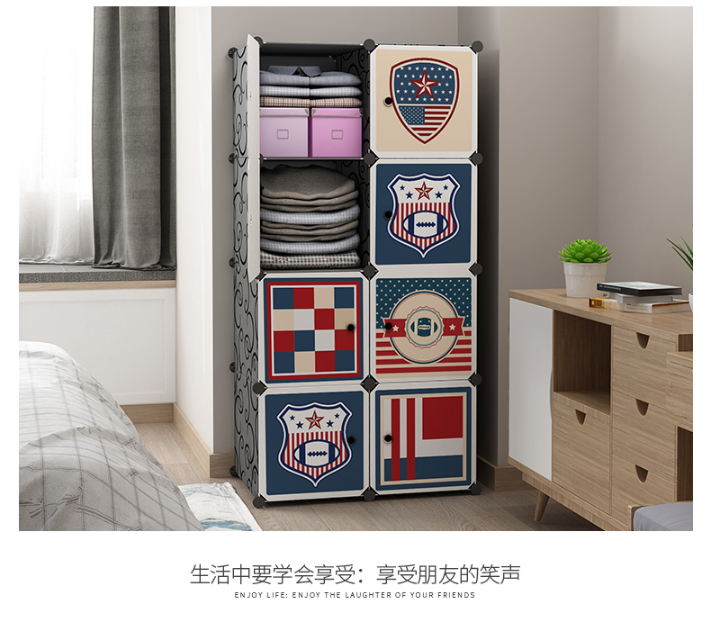 Phòng ngủ đơn giản tủ quần áo cho thuê phòng kinh tế nhựa nhỏ tủ quần áo lưu trữ lắp ráp tủ duy nhất phòng ngủ tập thể - Buồng tủ sách đẹp