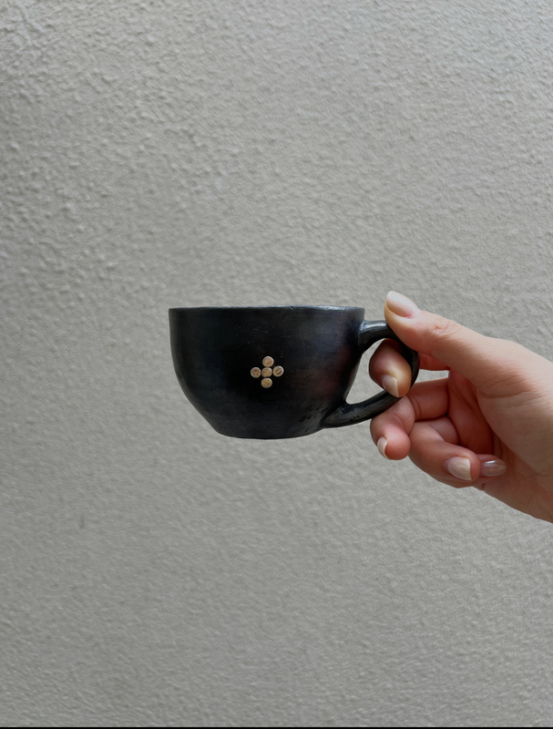 Special Offer [Zhuoqi Shuo - Several Black Pottery Pieces] Tibetan Black Pottery Handmade Coffee Cup Latte Cup Latte Art Cup
