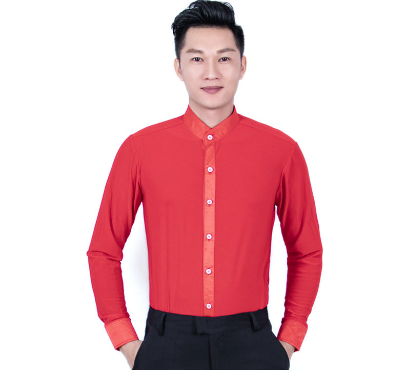New Men's Latin Top Men's Latin Dance Clothes Shirt Adult Latin Top Practice Style Modern National Standard Dance Top