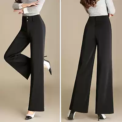 Women's stretch non-stretch fashion high waist wide pants wide leg pants straight pants leg pants Latin dance square dance pants