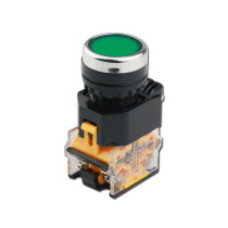 Silver point self-locking self-duplex button switch LA38 start flat button switch 220V opening 22mm