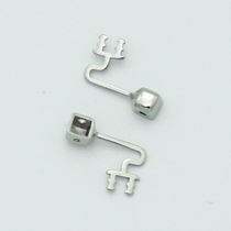 Myopia glasses accessories nose pad bracket frame wine glass pipe holder double foot plug-in metal support clip Silver