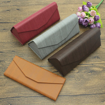 Folding glasses case retro wood grain men and women students close to eye glasses case sunglasses Old flower glasses frame eye accessories