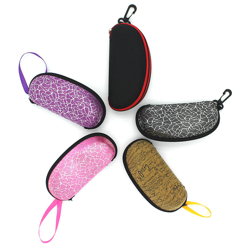 Large size near view eye mirror box ultralight pressure resistant male and female with portable sun glasses sunglasses case pull-chain tourist glasses bag