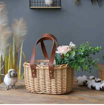 Pastoral Willow flower basket Hand bag flower arrangement flower arrangement gift basket storage basket home decoration