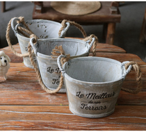 Wooden flowerpot pot plant planting wooden set pot flowerpot pastoral retro Pot Pot Pot Pot Pot Pot Pot