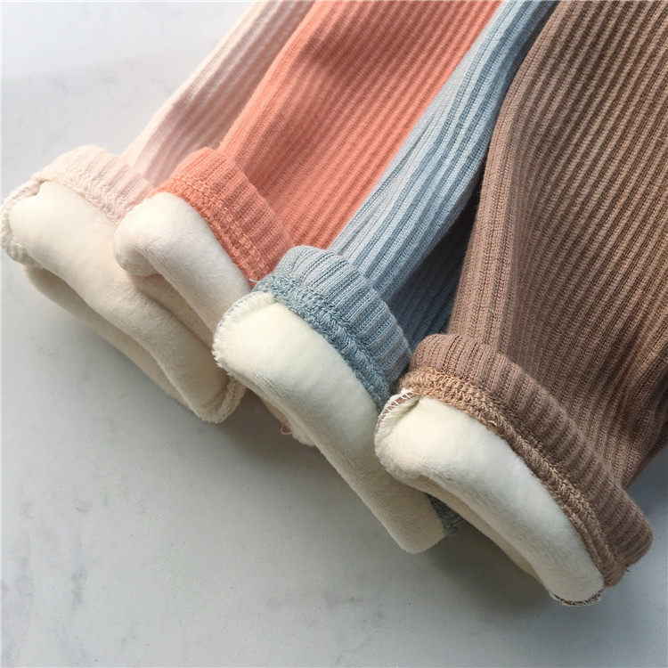 Baby big butt pants autumn and winter thin velvet cotton boys baby big PP pants girls wear pit strips and velvet inner pants