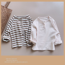 Children long sleeve T-shirt spring autumn pure cotton thin section 2022 female baby foreign air Korean version of undershirt boy casual blouse