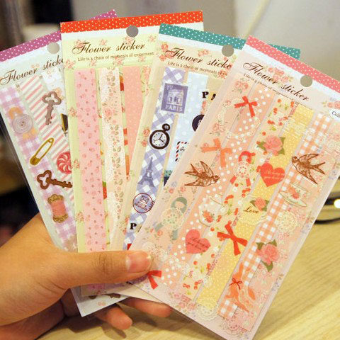 DIY handmade photo album stickers beautiful French style stickers diary stickers transparent lace decorative stickers