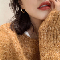South Korea Nets Red Ins Earrings Gold Superior Sensation Small Crowdwear Circle Earrings 2021 new Chauvegan Circle ear rings