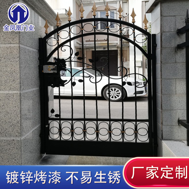 Wrought iron garden door European outdoor villa door into the household double door Country fence door into the household single door customization