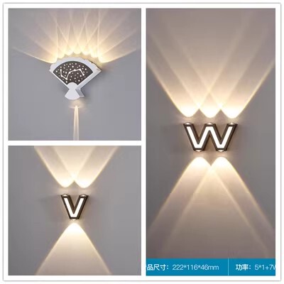Led Simple Modern Wall Lamp Geometric Shape Courtyard Line Lamp Beautiful Letter Lamp Symbol Mark Background Decoration