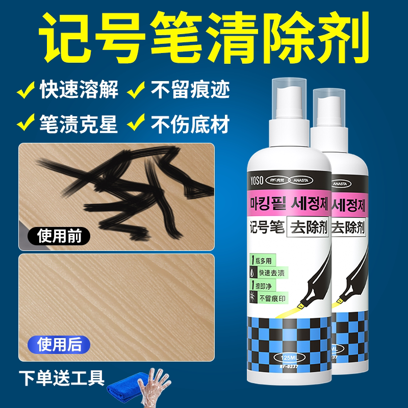 Marker Remover for Cleaning Whiteboard, Watercolor, Acrylic Pen Stains, Graffiti, and Erasing Oil-Based Large Marker Marks