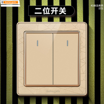 Meilan Rilan K5 Brushed Gold Switch Socket Panel Household Five Hole Two Three Plug One Open Five Hole Seven Hole Two Open