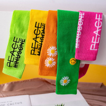 Childrens socks boys and girls color pile socks 2021 new wild parent-child Daisy candy Net red socks tide
