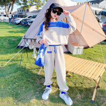 Girl Casual Suit Trendy Bangs 2022 new children Korean version of Weerpants CUHK girl two sets of damp