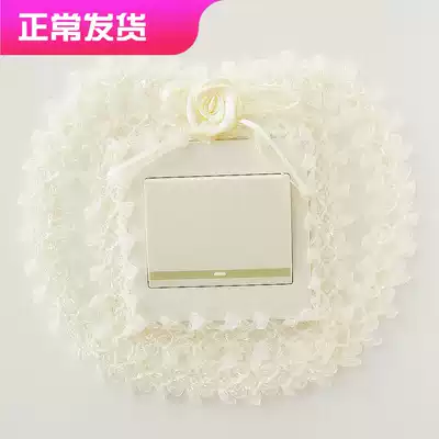 New special offer high-end lace fabric royal switch stickers single double triple switch cover