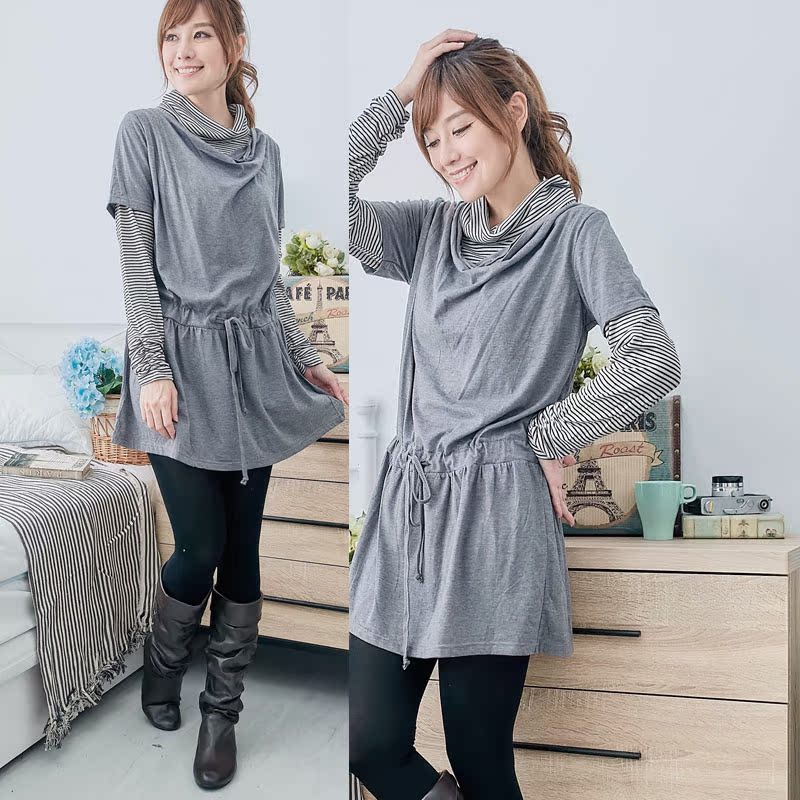 Pregnant woman thickened Spring-autumn easy beating undershirt T-shirt large size for lactation and spring autumn blouse for lactation and autumn clothes long sleeve pure color