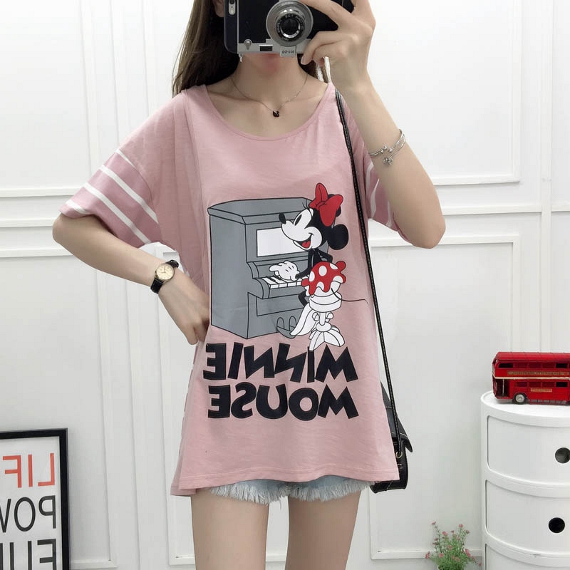 Large size breastfeeding tops summer go out fashion cotton side opening T-shirt women's breastfeeding summer short-sleeved small trendy