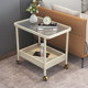 Nordic glass movable sofa side table simple modern square corner table light Luxury bedside cabinet trolley ຕາ​ຕະ​ລາງ​ກາ​ເຟ​