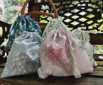 Break off the Japanese three-piece set of pure cotton storage cloth bag fresh pastoral wind flower large small set of three cloth