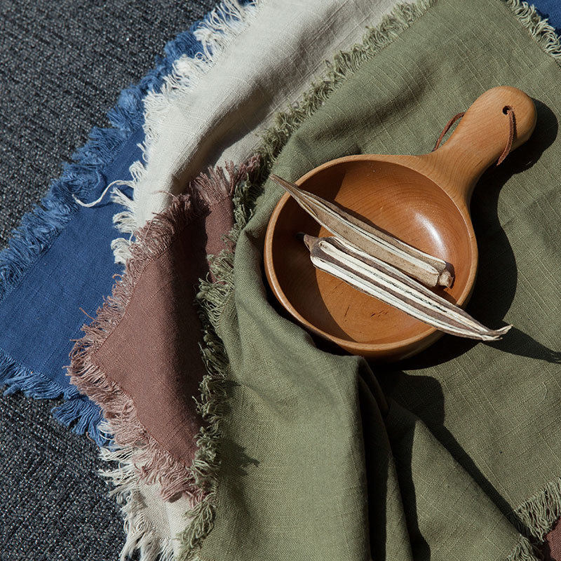 Day Style Zakka Bamboo Festival Hemp Cotton Made Old Texture Hair Side Dining Towels Table Cloth Rubs Hand Towels For Props Minima Dining Mat