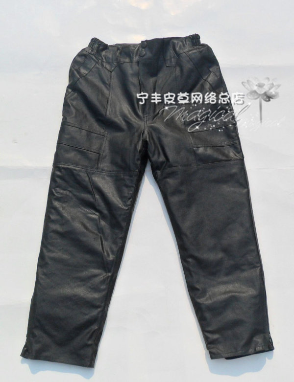 Pantalon cuir homme droit pour hiver - Ref 1482089 Image 5