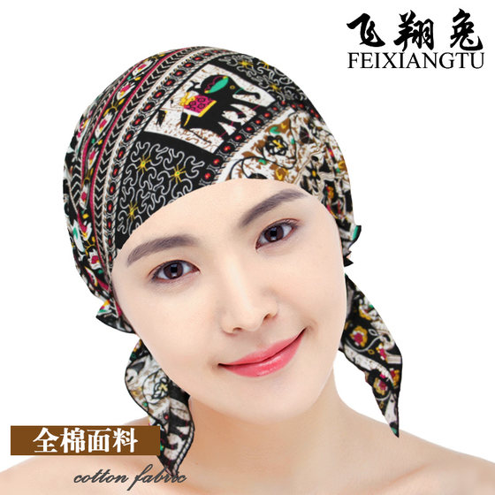 Cotton night cap pure cotton summer thin sleeping warm women's bald headscarf hooded head cloth chemotherapy cover white hair confinement cap