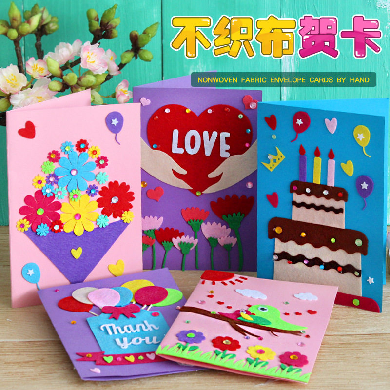 Teacher's Day gift blessing greeting card kindergarten creative children's graduation handmade diy birthday card for female teacher