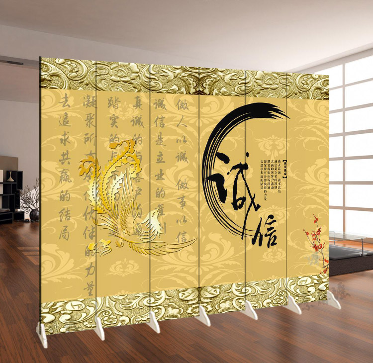 Trung Quốc văn phòng thư pháp nền màn hình phòng khách thời trang hiên khách sạn di động gấp phân vùng hai mặt vải không thấm nước - Màn hình / Cửa sổ vach ngan ban tho
