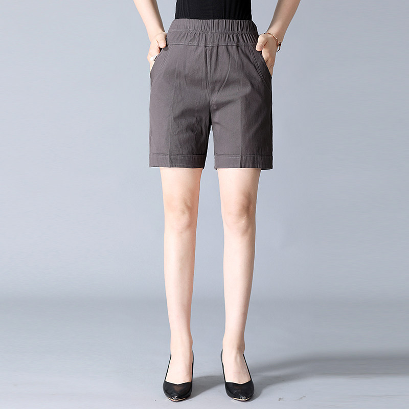 Middleaged and elderly summer pants casual middle pants highwaisted