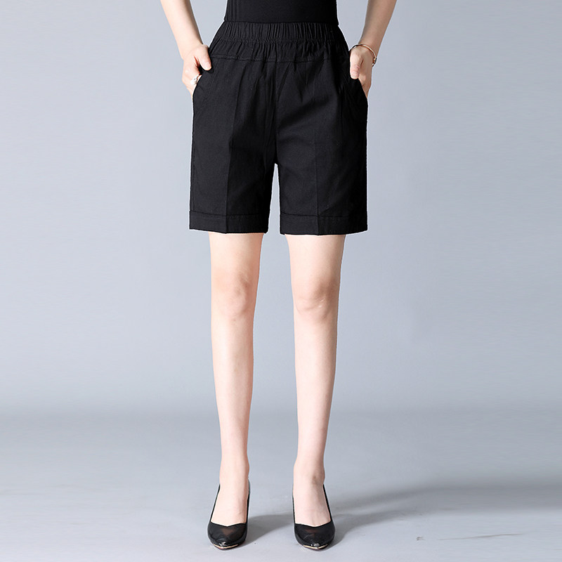 Middleaged and elderly summer pants casual middle pants highwaisted