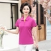 Mùa hè trung niên mới 2019 thời trang nữ áo sơ mi POLO ve áo thể thao cotton rộng tay áo thun ngắn tay nữ - Áo phông áo thun tay lỡ Áo phông