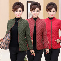 Mom spring and autumn liner elderly coat female cotton coat middle-aged down cotton suit Middle-aged winter thin small quilted jacket
