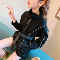 Feifei wardrobe 2020 summer clothes New Girl jumpsuit middle child foreign style coat shorts one set tide