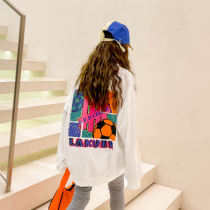 Feifei wardrobe girl long clothes 2021 Spring and Autumn New middle child Korean version of foreign style printed coat tide