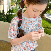 Children tie hair tie girl solid color Hairband high elastic head rope hair accessories