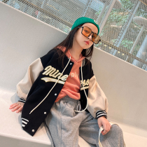 Girl Ocean Gas Jacket 2021 Spring Autumn New CUHK Child Trendy Korean Version Online Red Baseball Suit Children Autumn Clothing