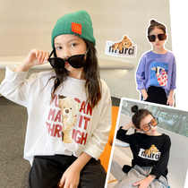 Filifys wardrobe girl long sleeve T-shirt 2021 fall new CUHK child cartoon printed pure cotton boy clothing blouse