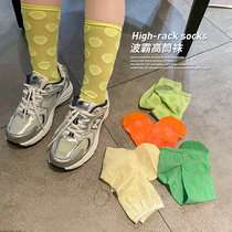 Girls socks ins fashion color bogus stockings children breathable thin sports socks