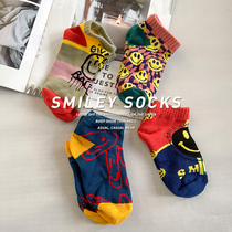 Girls boat Socks summer new children cute smile socks fashion versatile comfortable breathable four pairs