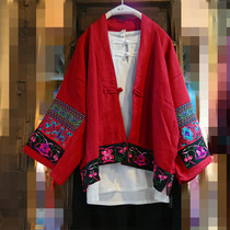 New ethnic style retro embroidered loose clothes exquisite unique embroidery classical womens top coat